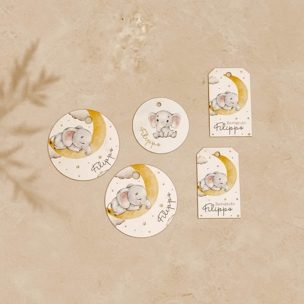 Tag Bomboniera - Elefantino Luna