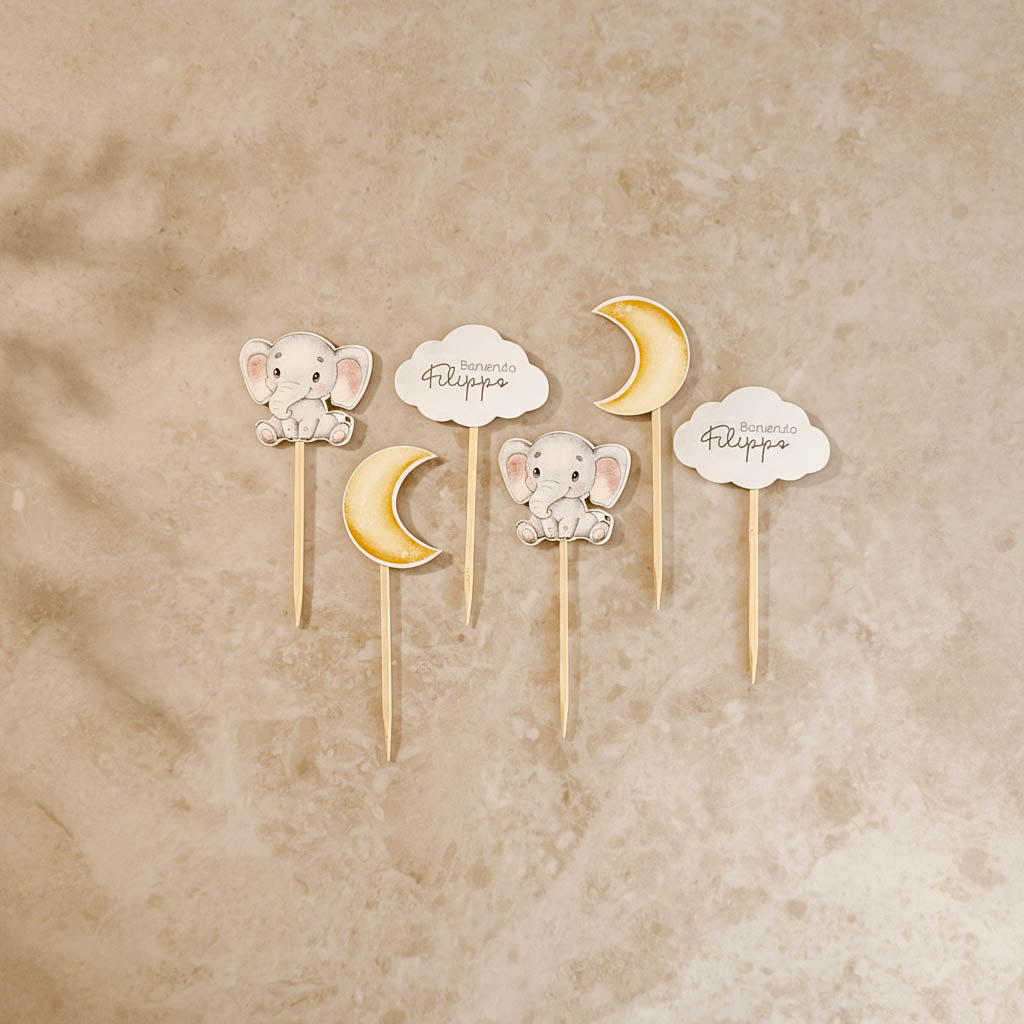 Tag Topper Sagomato - Elefantino Luna