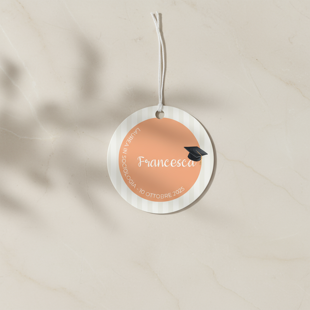 Tag Bomboniera - “Arancio di Energia” Laurea in Sociologia