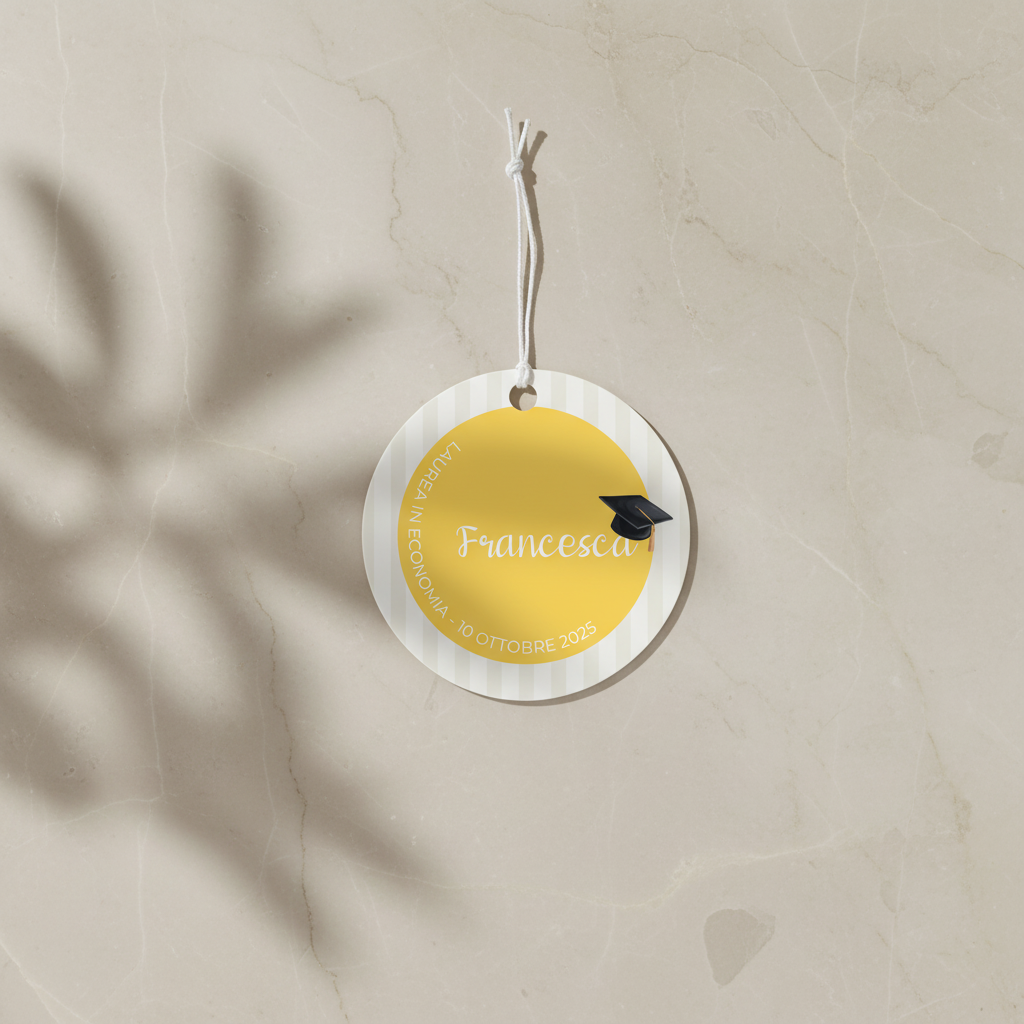 Tag Bomboniera - “Luce d’Oro” Laurea in Economia