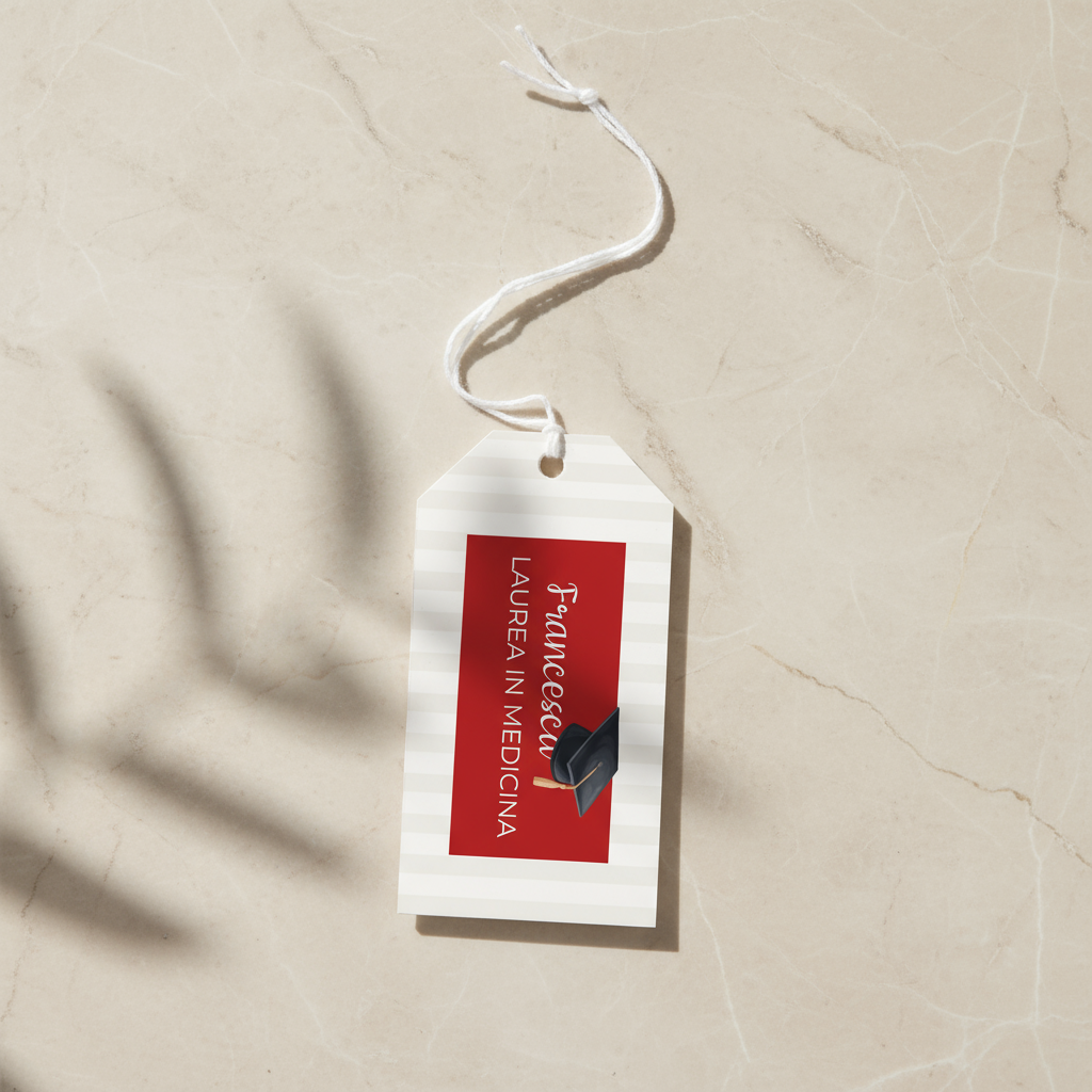 Tag Bomboniera - “Rosso di Passione” Laurea in Medicina