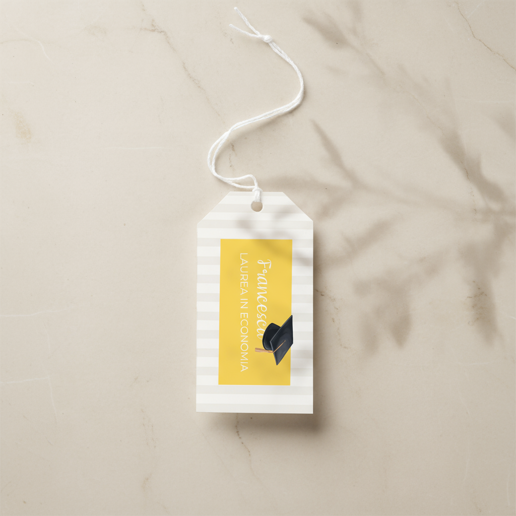 Tag Bomboniera - “Luce d’Oro” Laurea in Economia