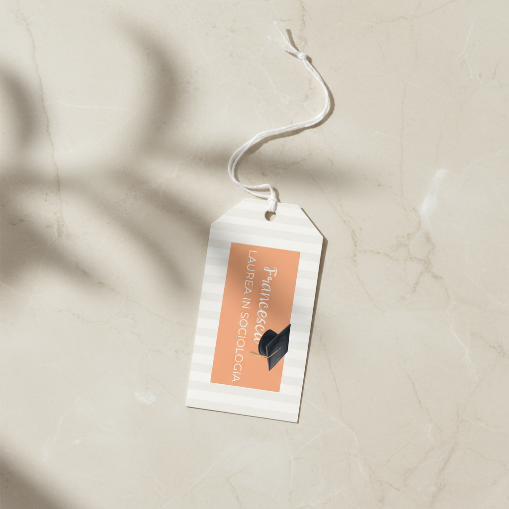 Tag Bomboniera - “Arancio di Energia” Laurea in Sociologia