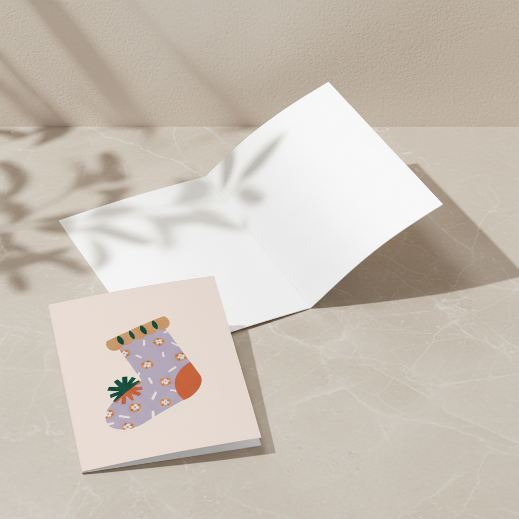 Biglietto d'Auguri - Calza di Natale