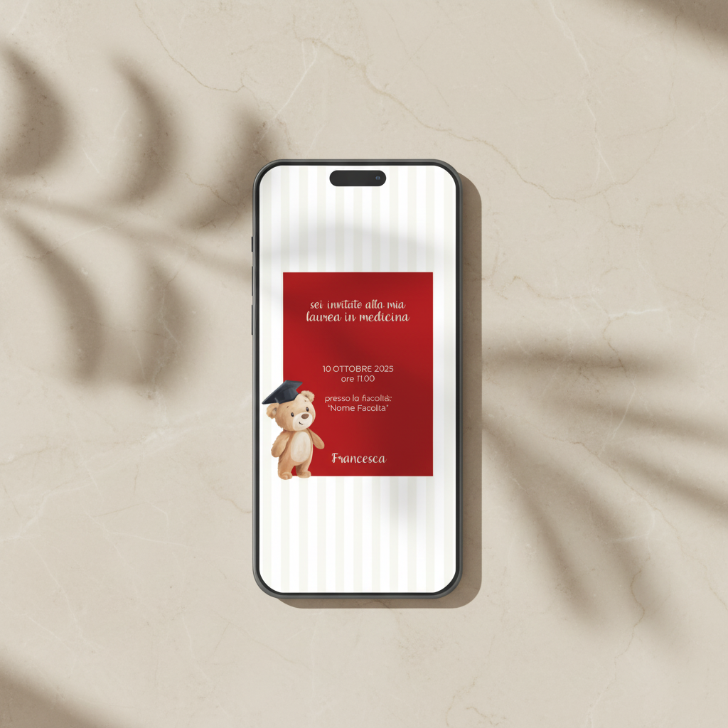 Invito Digitale - “Rosso di Passione” Laurea in Medicina