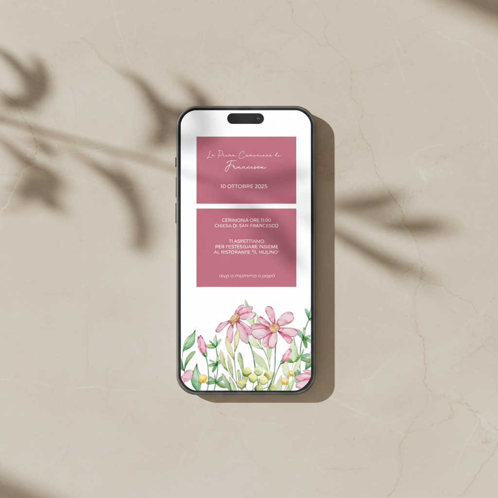 Invito Digitale - Rosa di Primavera